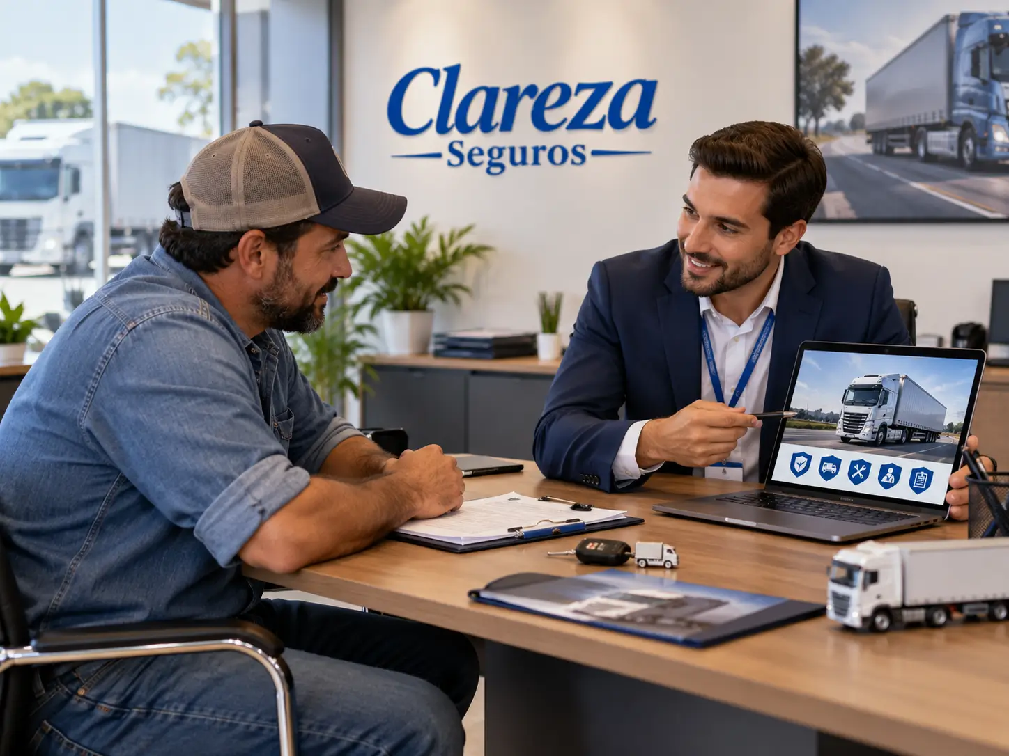 Contratação de seguro de caminhão com corretor da Clareza Seguros