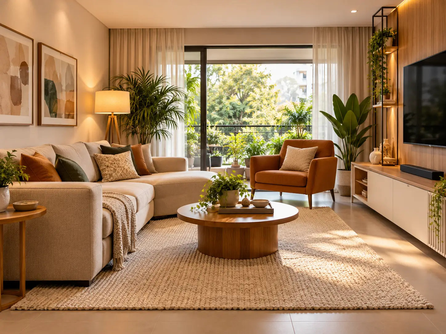 Sala de estar mobiliada protegida pelo seguro residencial
